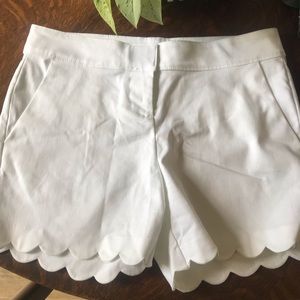 The Limited Scalloped White Shorts